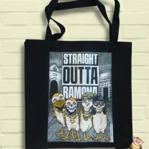 Small Canvas Shopping Tote with Straight Outta Logo