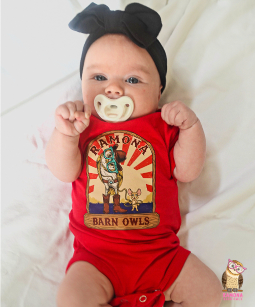 Infant Onesie with Rodeo Owl Design