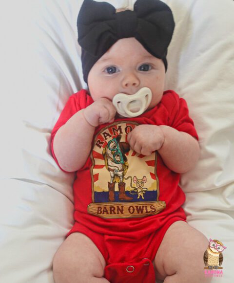 Infant Onesie with Rodeo Design - Ramona Barn Owls