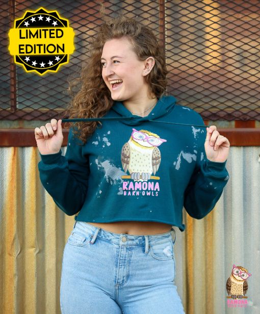 Limited Edition Hand Tie Dyed Cropped Hoodie in Atlantic Blue