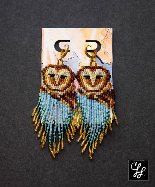 Blue Owl Earring