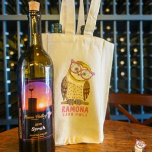 Double Wine Tote with Pink Design