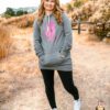 Hoodie Sweatshirt Dress with Glitter Silhouette Design - Image 2
