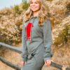 Hoodie Sweatshirt Dress with Glitter Silhouette Design - Image 4