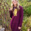 Hoodie Sweatshirt Dress with Glitter Silhouette Design