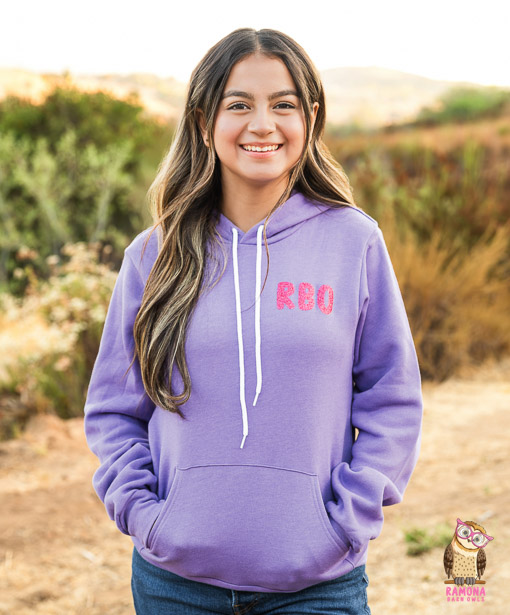 Two Sided Hoodie with Glitter Design Ramona Barn Owls